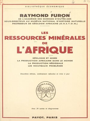 cover image of Les ressources minérales de l'Afrique